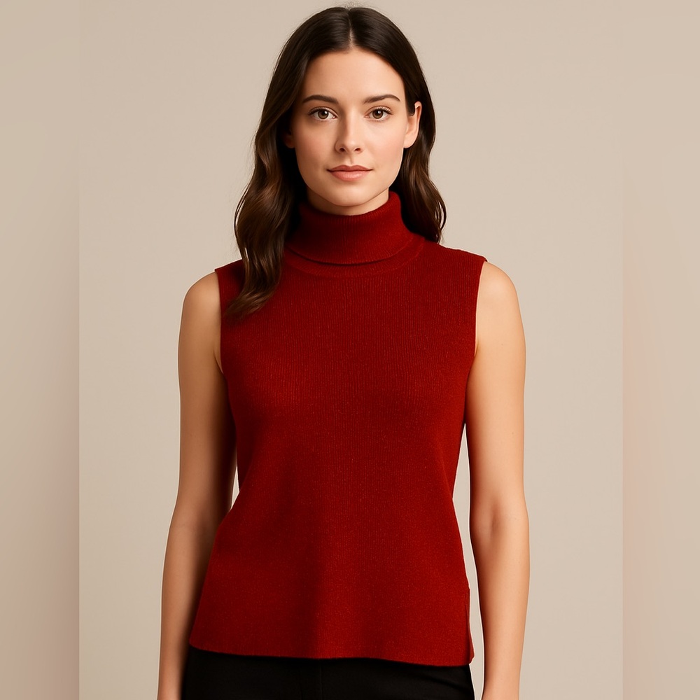 Nygard Collection Red‎ Metallic Shell Sweater SZ Large Glam Holiday